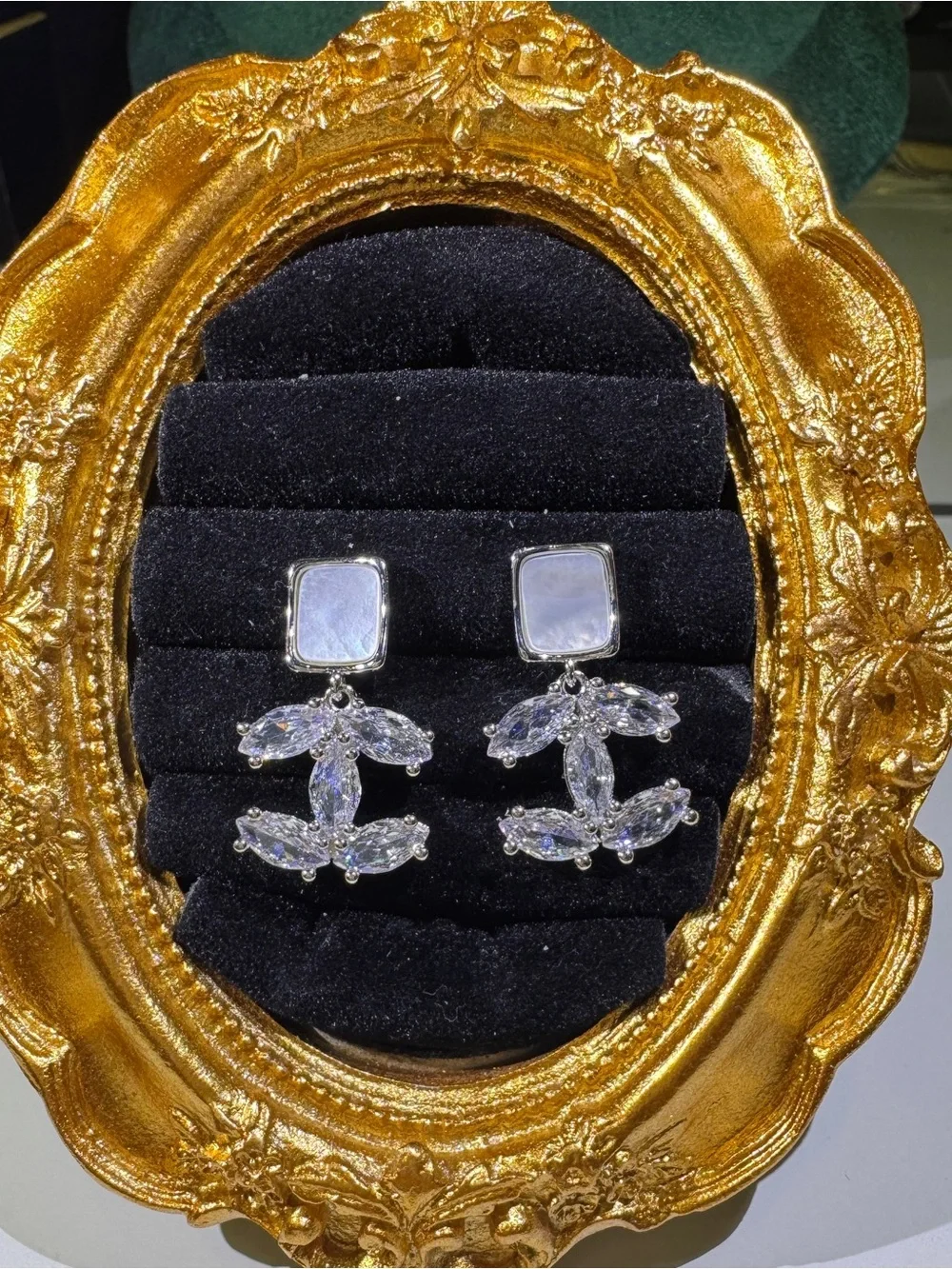 S925 Posts Mother of Pearl & CZ Drop Earrings